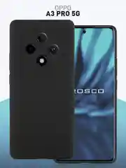 Черный чехол для Oppo A3 Pro силиконовый ROSCO матовый / прозрачный, с бортиком- защитой камер