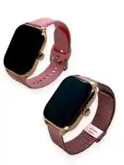 Розовый умные часы, Smart Watch 9 серии, с поддержкой звонков и смс, с дополнительным ремешком