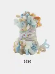 Кремовый пряжа Alize Puffy Color, петельки большие, 100 г, 9 м