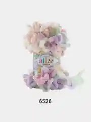 Коралловый пряжа Alize Puffy Color, петельки большие, 100 г, 9 м