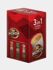 Кофейный напиток Жокей "Крепкий 3в1", растворимый, 10 пакетиков, 120 г