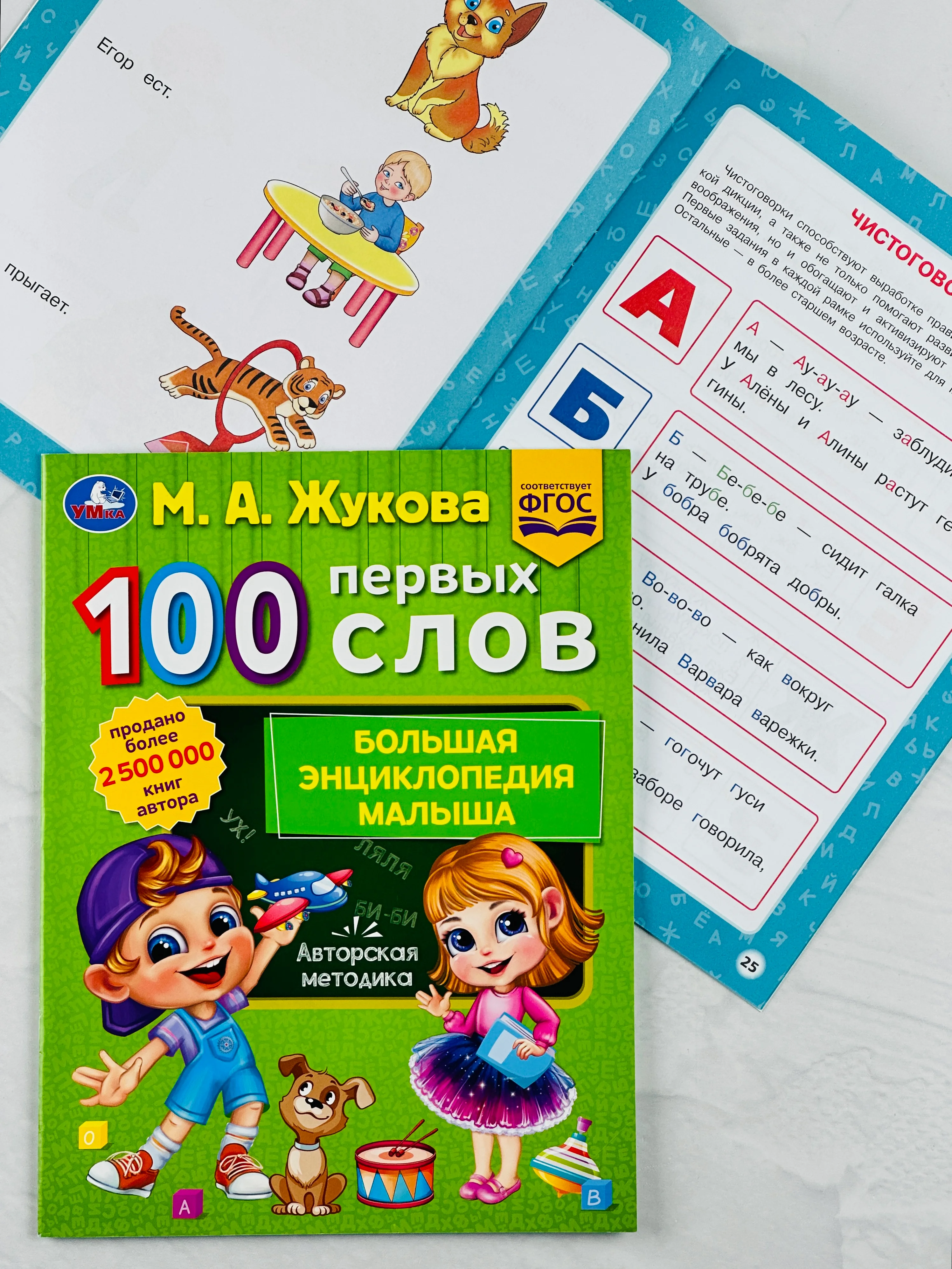 Книжка развивающая для малышей 100 первых слов М.А.Жукова Большая энциклопедия учимся игры