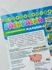 Раскраска детская книжка-малышка С друзьями веселее Синий Трактор 16 заданий 8 стр мультик