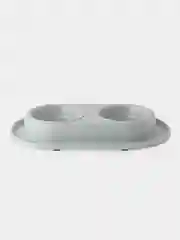 Серый миска для кошки двойная, 2 х 200 мл