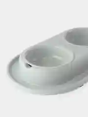 Серый миска для кошки двойная, 2 х 200 мл