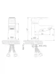 Смеситель для раковины с коротким изливом Rossinka B31-11U, однорычажный, хром