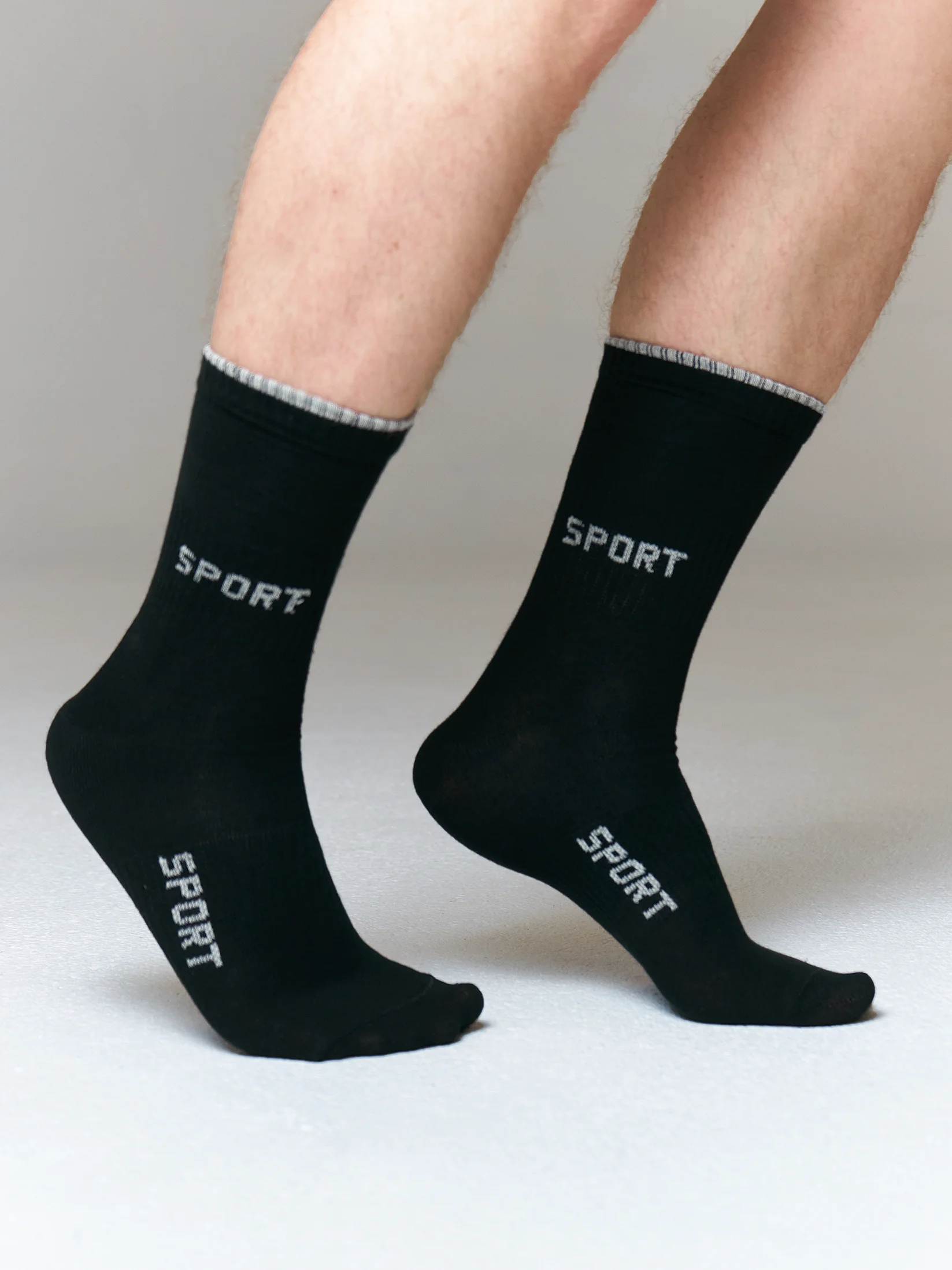 Черный элитные спортивные носки "ProStyle Active", натуральный хлопок, размеры 40-42 и 42-45