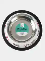 Белый миска металлическая для кошек и собак на резинке, нескользящая, 235 мл