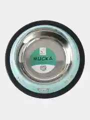 Бирюзовый миска металлическая для кошек и собак на резинке, нескользящая, 235 мл