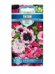 Семена цветов Петуния "Титан", ц/п, бахромчатая, смесь, серия Русский богатырь, 7 шт
