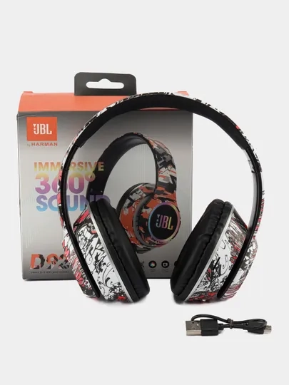 Наушники JBL D92 беспроводные (Bluetooth 5.0) RGB подсветка для детей и подростков, яркие