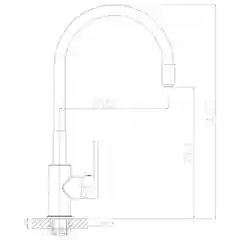Смеситель для кухни Rossinka Z35-35U-White, с гибким изливом, однорычажный, белый/хром