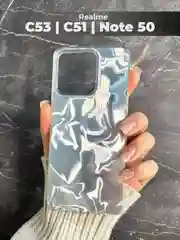 Серый металлик чехол для Realme C53 / C51 / Note 50 (Реалми С53/С51/Ноут 50),переливающийся,с градиентом