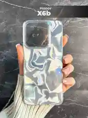 Серый металлик чехол для HONOR X6B (Хонор X6б Икс 6в), переливающийся, с градиентом