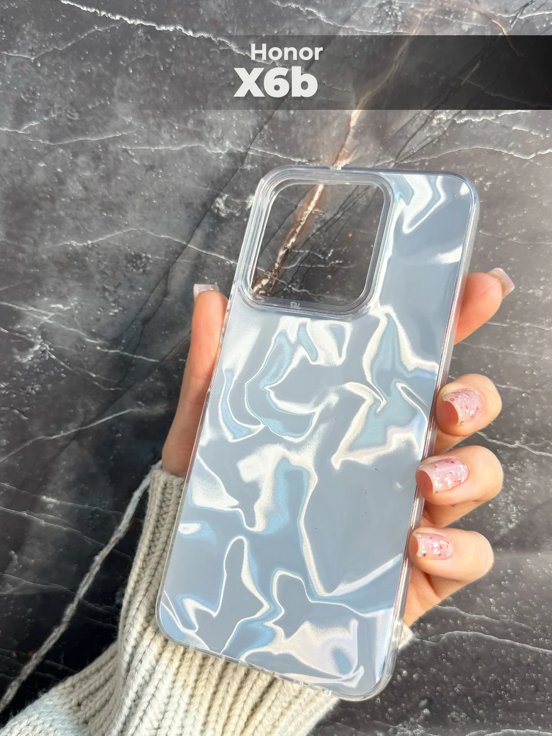 Серый металлик чехол для HONOR X6B (Хонор X6б Икс 6в), переливающийся, с градиентом