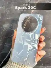 Серый металлик чехол для Tecno Spark 30C (Техно Спарк 30С), переливающийся, с градиентом