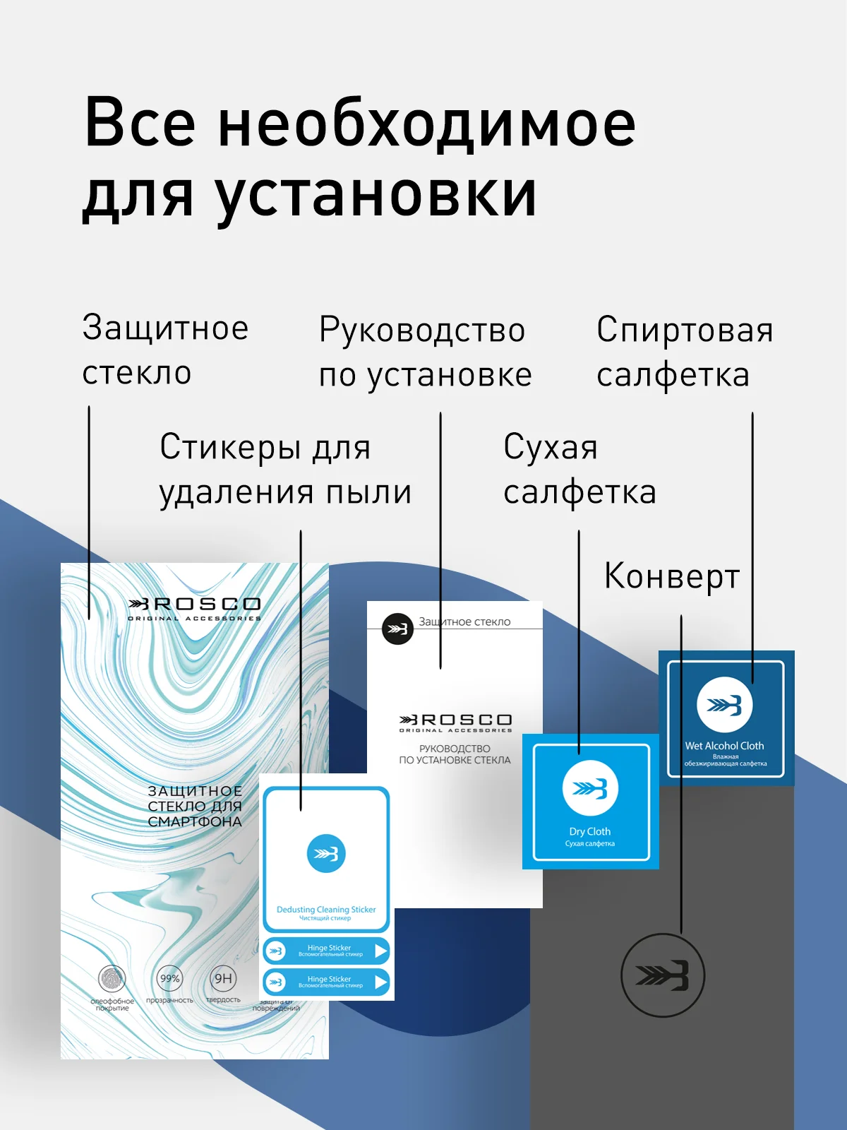 Защитное стекло ROSCO для Lenovo K13 Note, K13, Motorola Moto G10, Moto G20 и Moto G30