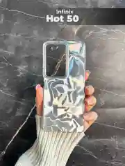 Серый металлик чехол для Infinix Hot 50 (Инфиникс Хот 50), переливающийся, с градиентом