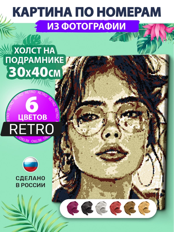 Картина по номерам из фото "PHOTOSNAKE" набор для создания Retro
