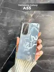 Серый металлик чехол для Samsung Galaxy A55 5G (Самсунг Галакси А55 5 Джи), переливающийся, с градиентом
