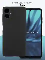 Черный чехол для Samsung Galaxy A06 силиконовый ROSCO матовый/ прозрачный тонкий с защитой камер