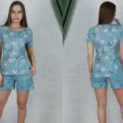 Мятный пижама женская с шортиками.Ткань-трикотаж(хлопок)