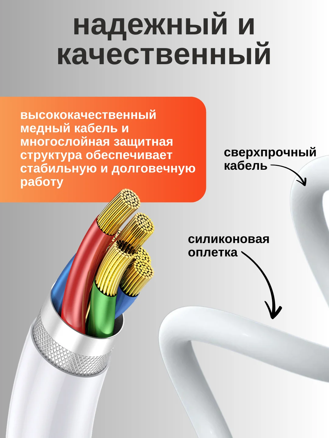 Серебряный зарядное устройство Kingleen E03, с кабелем, 3 вида