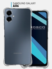 Чехол для Samsung Galaxy A06 противоударный силиконовый ROSCO прозрачный с защитой углов