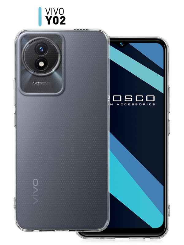 Чехол силиконовый ROSCO для VIVO Y02, с защитой камер и от прилипания