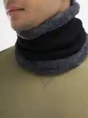 Черный шапка со снудом шерстяная, мужская, женская, зимняя