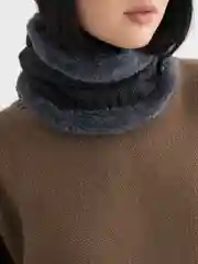 Серый шапка со снудом шерстяная, мужская, женская, зимняя