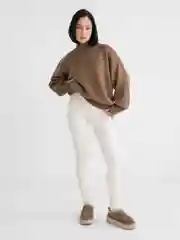 Молочный лосины с начесом в рубчик женские, легинсы теплые, зимние