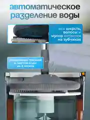 Серый швабра с отжимом и ведром, умная швабра, с разделением грязной и чистой воды