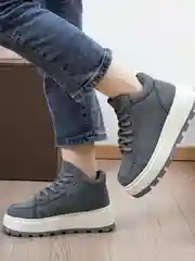 Серый ботинки зимние женские