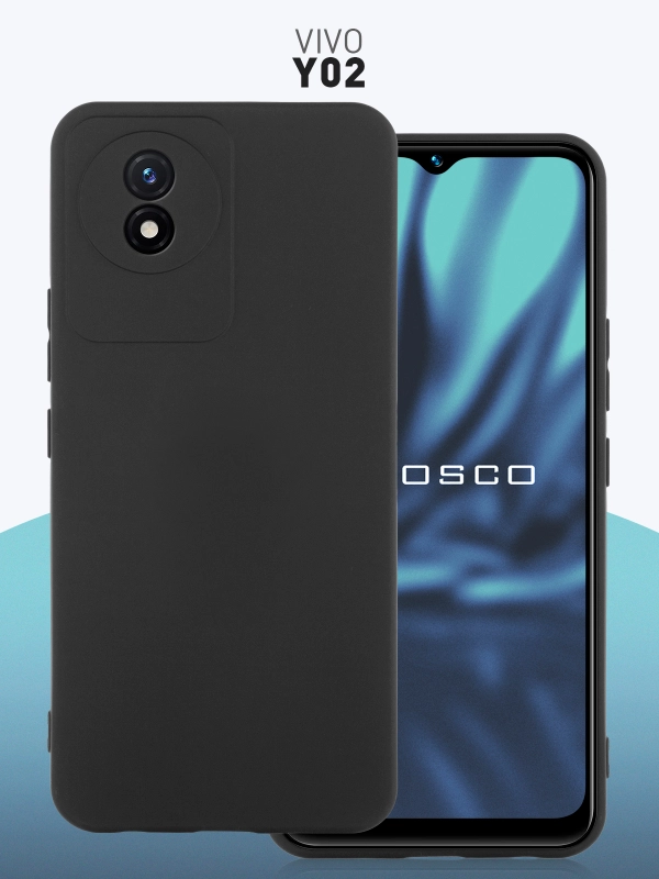 Чехол ROSCO для Vivo Y02 матовый, силиконовый, тонкий, бортик-защита вокруг камер