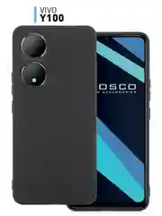 Черный чехол ROSCO для Vivo Y100, матовый, силиконовый, тонкий, бортик вокруг камер