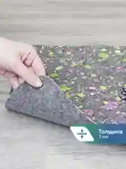 Серый коврик придверный в прихожую "Флорт Принт Енот" 40х60 см, ВИЛИНА
