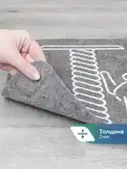 Серый коврик придверный в прихожую "Флорт Принт" 40х60 см, ВИЛИНА