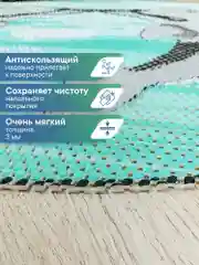Бирюзовый коврик для ванной комнаты "Дельфины" 65х48 см, ВИЛИНА
