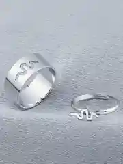 Кольца со змеей, парный комплект, на Новый Год, год Змеи