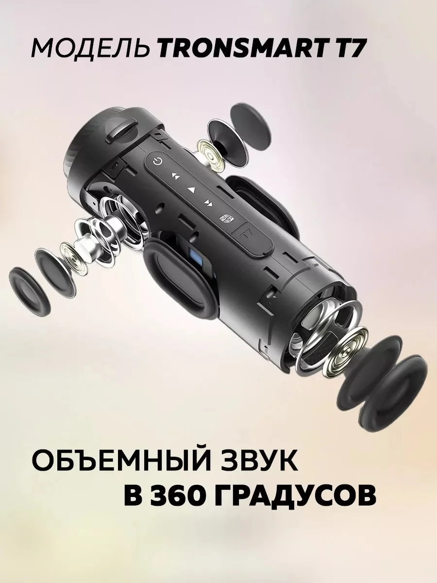 Черный колонка портативная беспроводная блютуз Tronsmart T7 30W (Black)