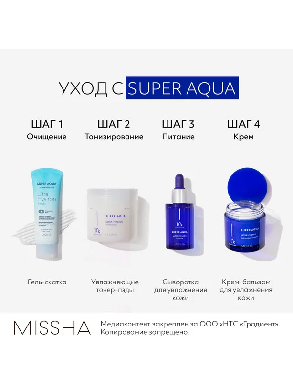 Гель-скатка MISSHA Super Aqua Ultra Hyalron, пилинг с кислотами, 100 мл