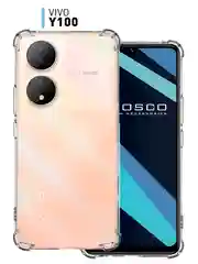 Прозрачный противоударный чехол ROSCO для Vivo Y100 силиконовый, с усиленными углами, прозрачный