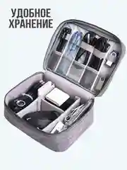 Косметичка-органайзер для проводов, органайзер для кабелей, органайзер для зарядок