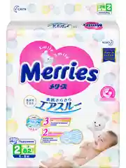 Подгузники для детей Merries, размер S, 4-8 кг, 82 штуки