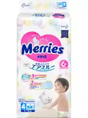 Подгузники для детей Merries, размер L, 9-14 кг, 54 штуки