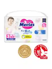 Подгузники-трусики для детей Merries, размер M, 6-11 кг, 33 штуки