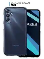 Прозрачный чехол для Samsung Galaxy M34, силиконовый, ROSCO, с защитой камер и от прилипания