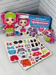 Магнитный набор Одень куклу на магнитах наряды мода игра