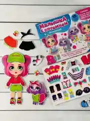 Магнитный набор Одень куклу на магнитах наряды мода игра